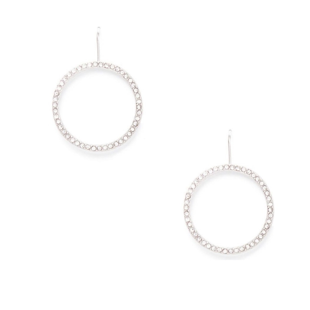 NWT Kate Spade Pave Rhinestone Hoop Earrings